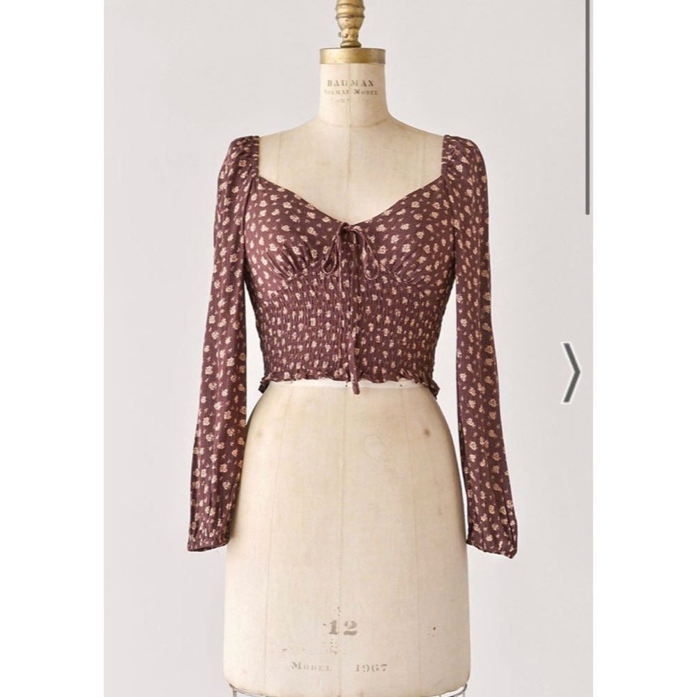 Adored Vintage Peasant Smocked Blouse